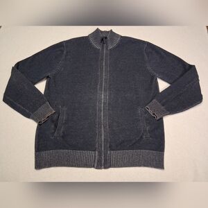 Kenneth Cole New York Charcoal Gray Full-Zip Knit Cardigan